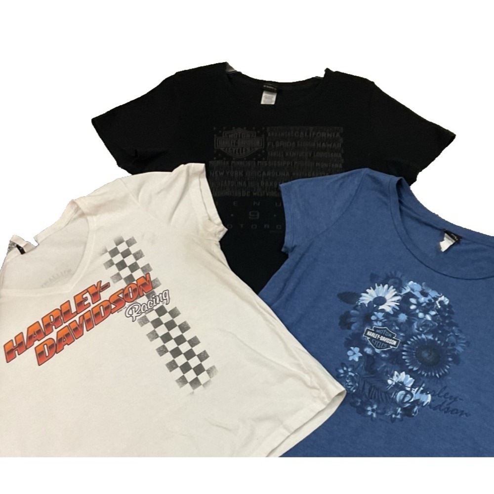HARLEY DAVIDSON WOMEN'S LOT OF 3 Sz: XL, XL 2X (fits XL) PA, NJ T Shirts